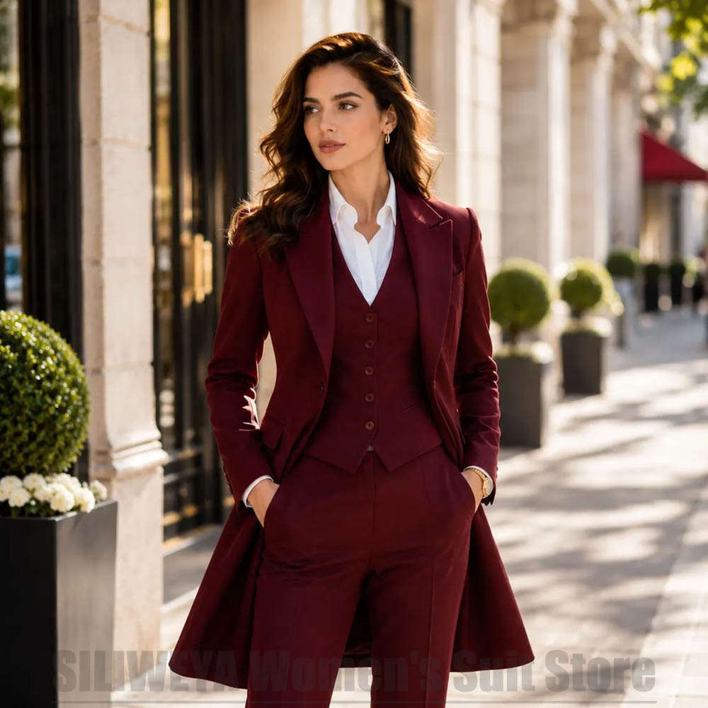 Women Formal Wear Vest - 패션 여성 3피스 수트 우아한 피크