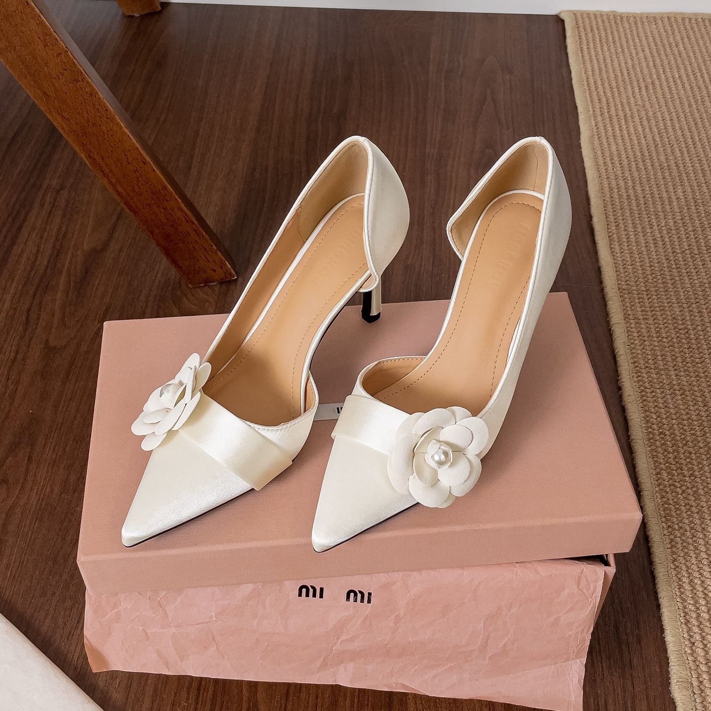 Formal Women Daily Wear Footwear - 새틴 포인티드 스틸레토 펌프스 여성용 플로럴