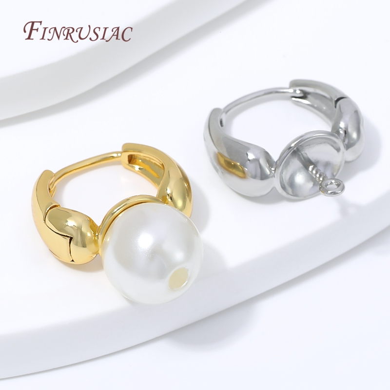 Pearl Earring Stud - 18K 금도금 물방울 모양 허기 이어링