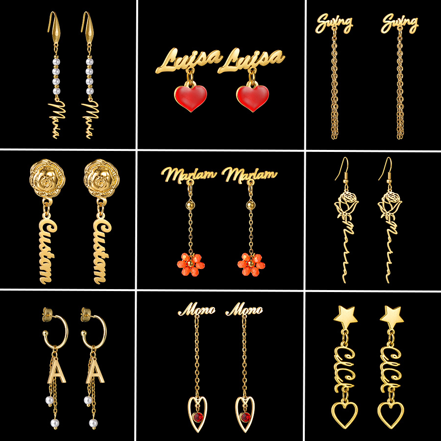 Pearl Earring Stud - Auxauxme 사용자 정의 이름 귀걸이 스테인레스