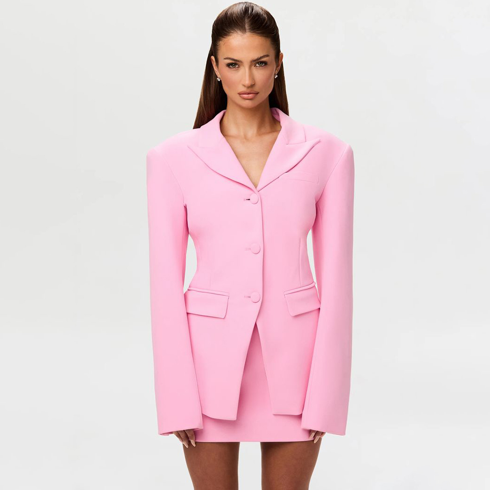 Women'S Formal Wear Pants Suit - 활기찬 핑크 여성용 2피스 수트 세트
