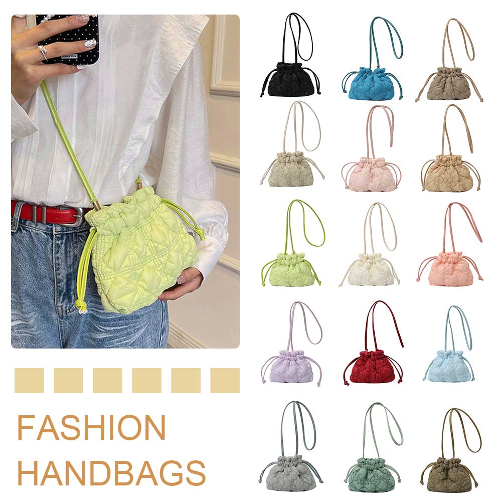 Shoulder Bag Structured - 여성 Drawstring 어깨 가방 분리형 스트랩