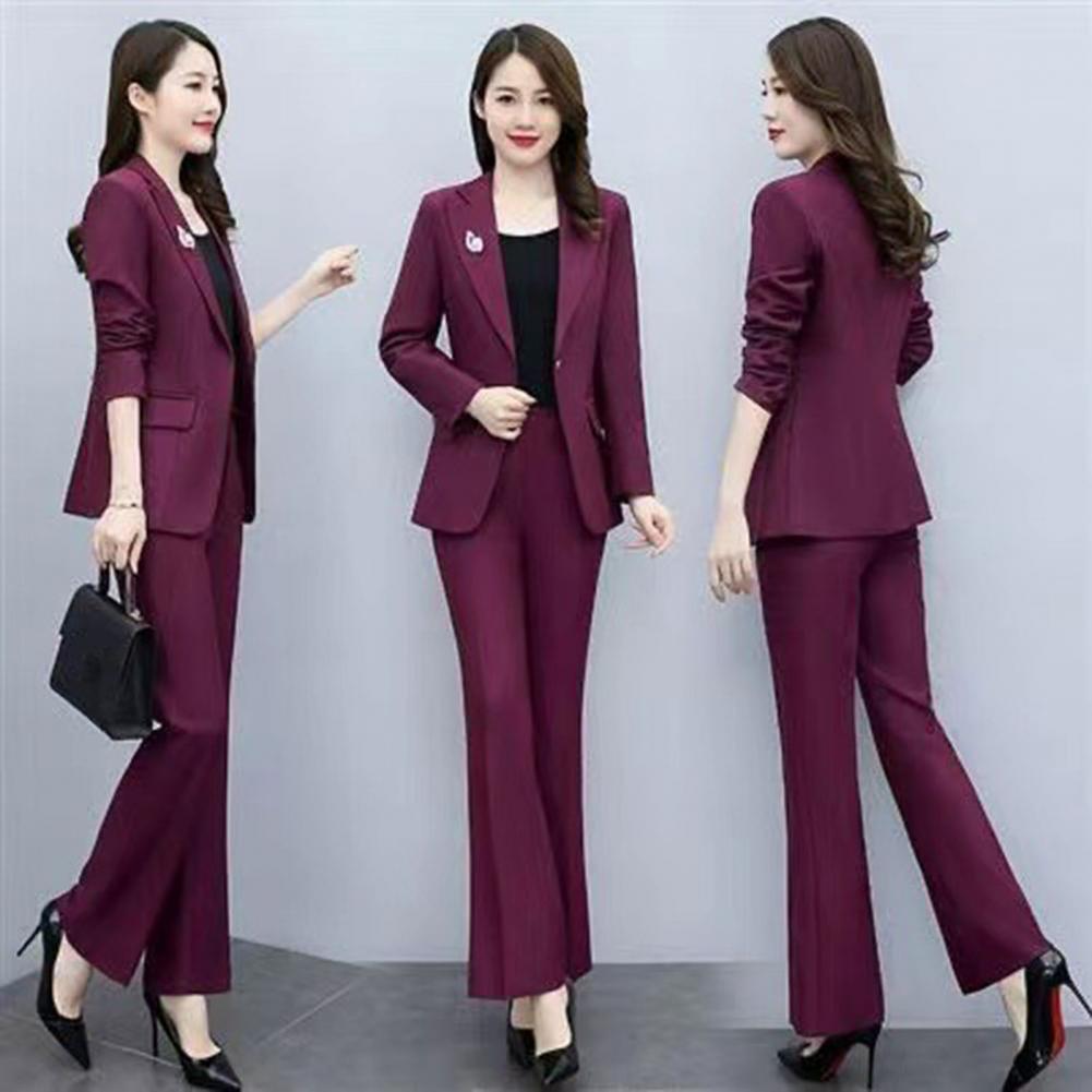 Women'S Formal Wear Pants Suit - 2피스/세트 여성 정장 코트 팬츠 세트