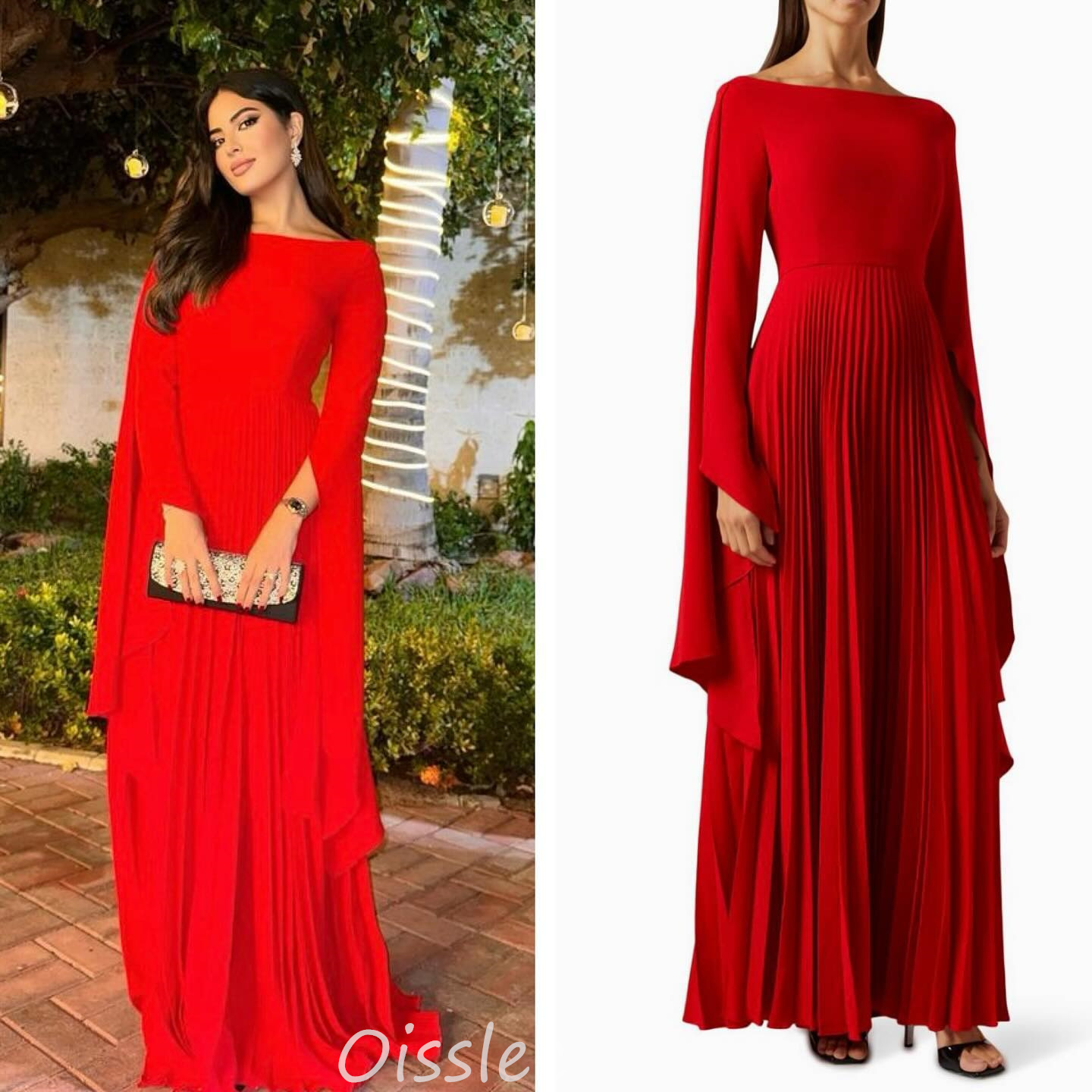 Women Formal Wear Dubai - Oisslec 두바이 여성용 원피스 프릴 발목