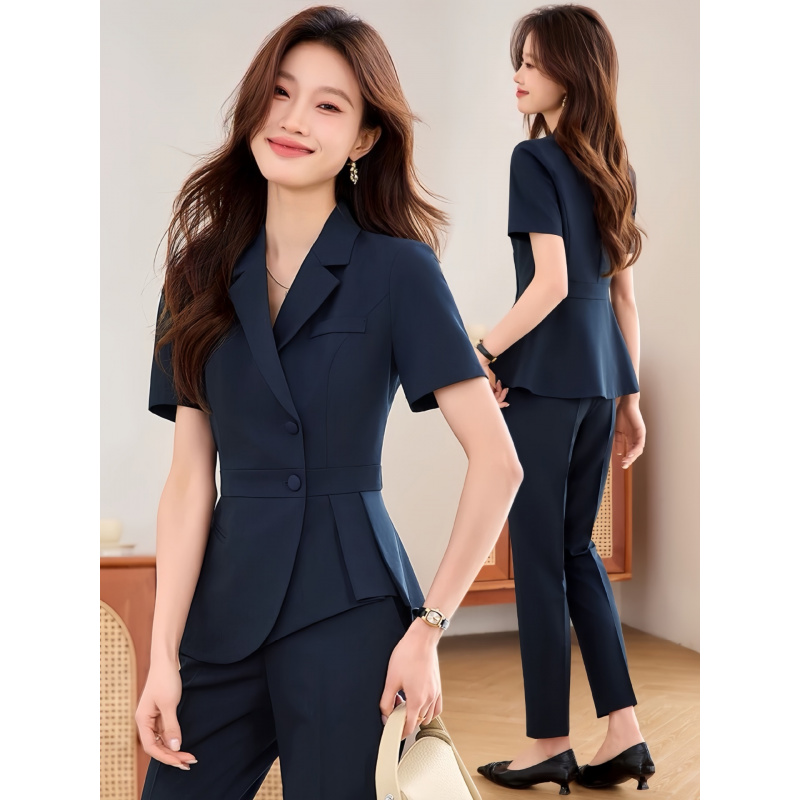 Formal Wear Jewelry For Women - 네이비 블루 여성용 얇은 전문직 정장2025신상