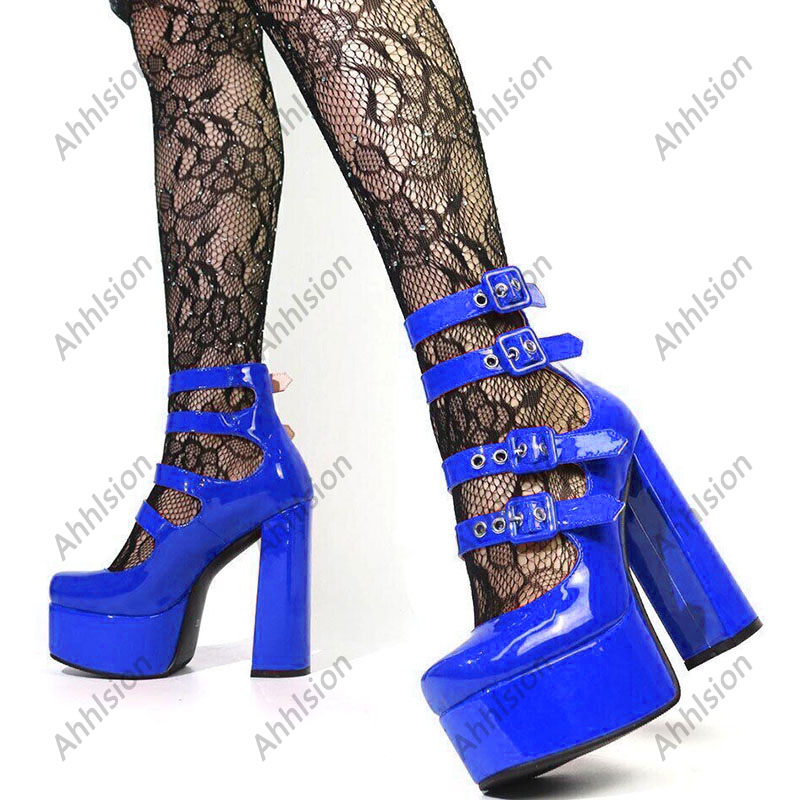 Ahhlsion 여성용 스프링 펌프스 페이턴트 가죽 버 - Pump Heel Block 리뷰 및 가격