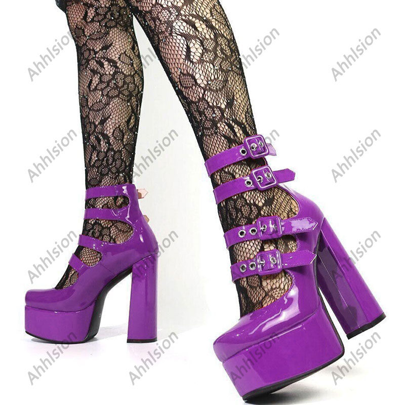 Ahhlsion 여성용 스프링 펌프스 페이턴트 가죽 버 - Pump Heel Block 리뷰 및 가격