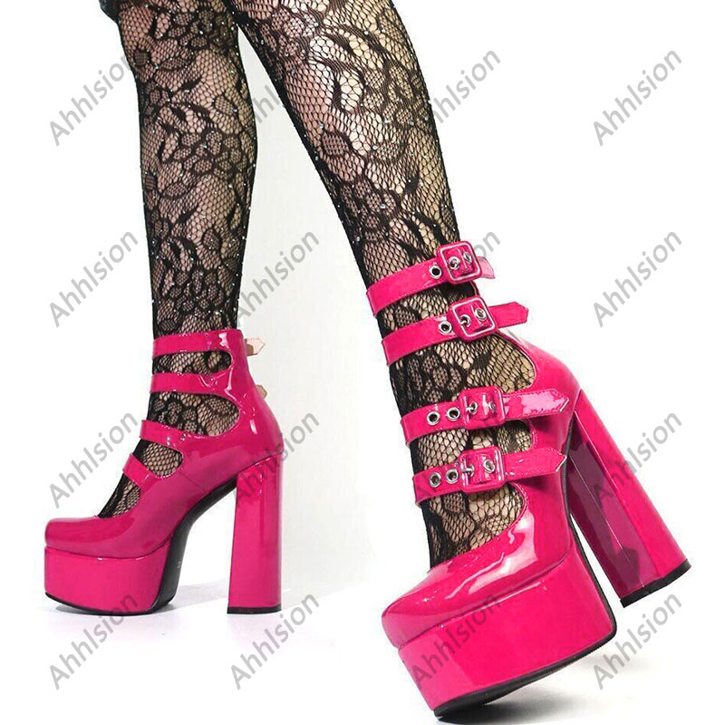 Ahhlsion 여성용 스프링 펌프스 페이턴트 가죽 버 - Pump Heel Block 리뷰 및 가격