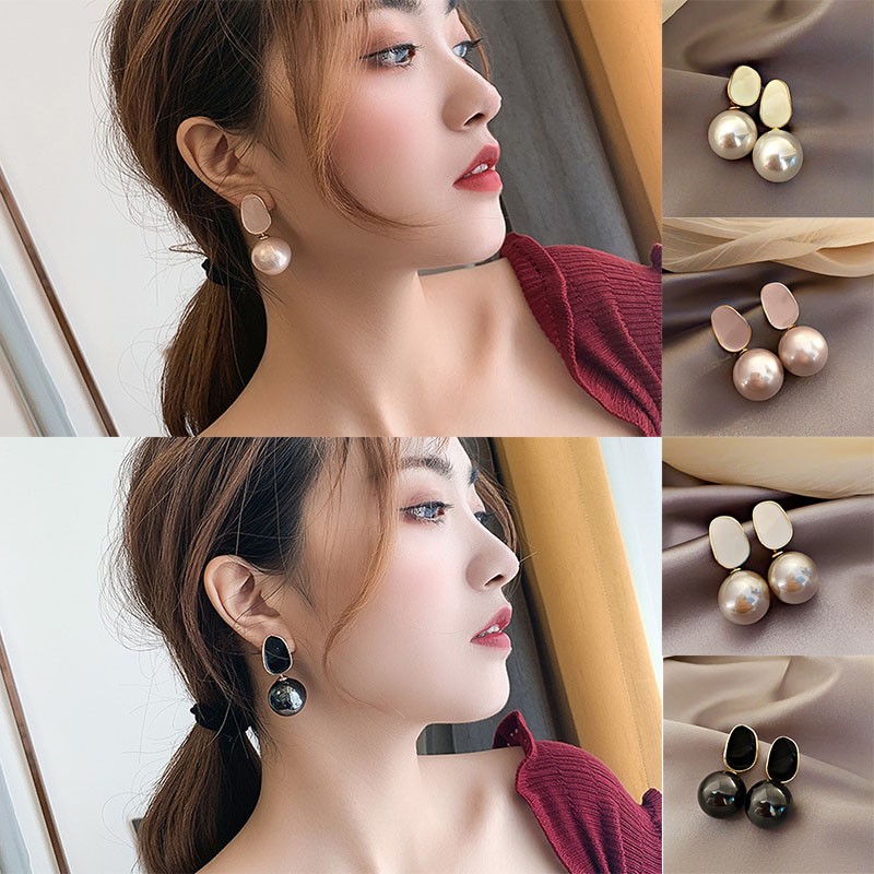 여성을 위한 고귀한 진주 귀걸이, 화이트 핑크 그레이  - Pearl Earring Stud 리뷰 및 가격