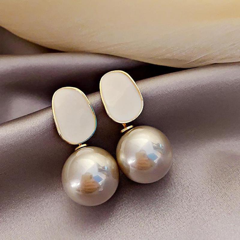 여성을 위한 고귀한 진주 귀걸이, 화이트 핑크 그레이  - Pearl Earring Stud 리뷰 및 가격