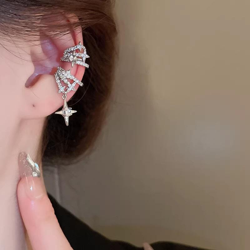 비피어싱 미니멀리스트 지르콘 귀걸이 1쌍 비대칭 디자인 - Formal Wear Jewelry For Women 리뷰 및 가격