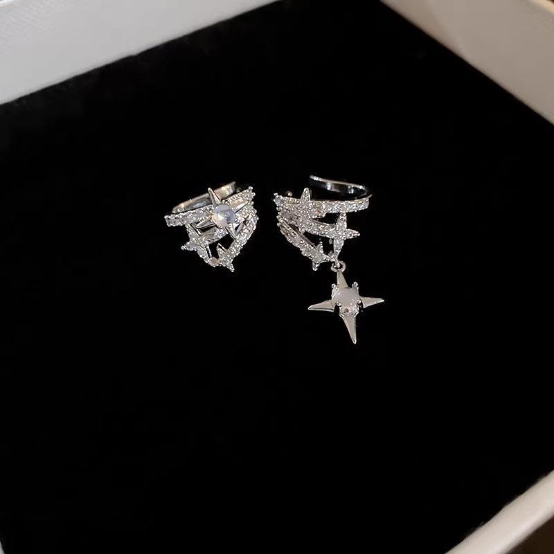 비피어싱 미니멀리스트 지르콘 귀걸이 1쌍 비대칭 디자인 - Formal Wear Jewelry For Women 리뷰 및 가격