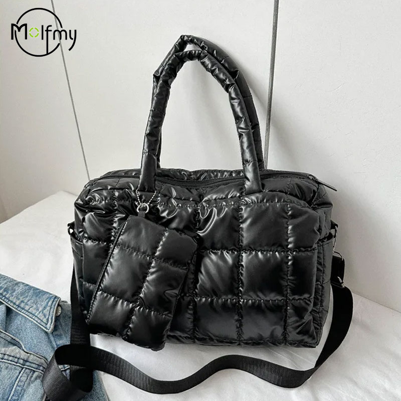 패딩 코튼 핸드백 대용량 숄더백, 럭셔리 스페이스 백, - Shoulder Bag Structured 리뷰 및 가격