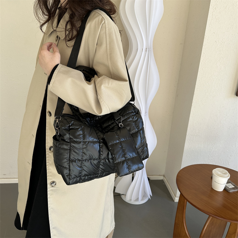패딩 코튼 핸드백 대용량 숄더백, 럭셔리 스페이스 백, - Shoulder Bag Structured 리뷰 및 가격