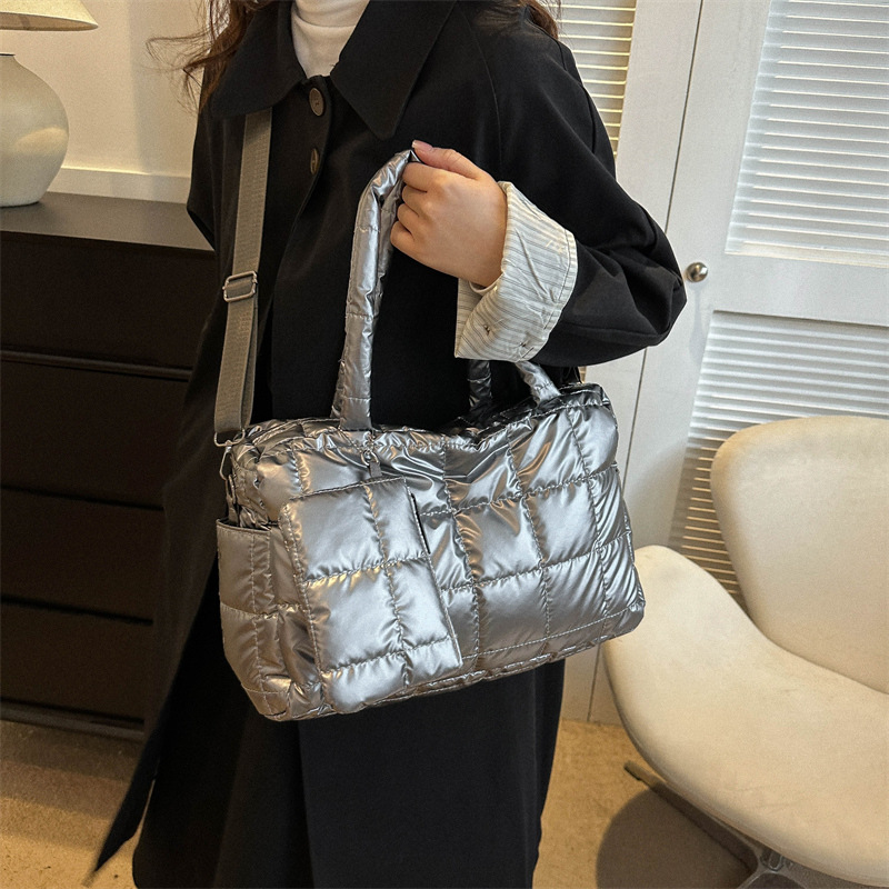 패딩 코튼 핸드백 대용량 숄더백, 럭셔리 스페이스 백, - Shoulder Bag Structured 리뷰 및 가격