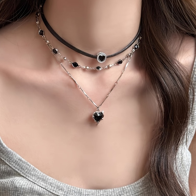 고딕 스타일 레이어드 하트 모양 목걸이 체인 쥬얼리,  - Formal Wear Jewelry For Women 리뷰 및 가격