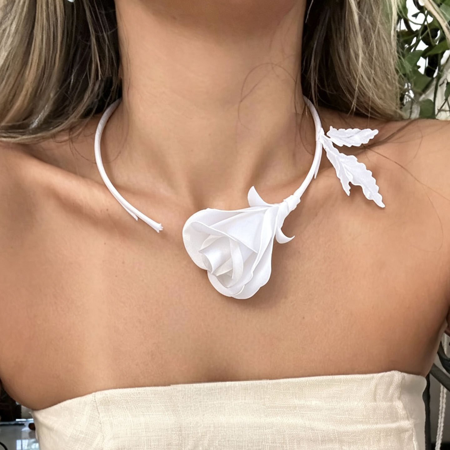 패션 주얼리 수제 화이트 블랙 로즈 꽃 목걸이 여성 여 - Formal Wear Jewelry For Women 리뷰 및 가격