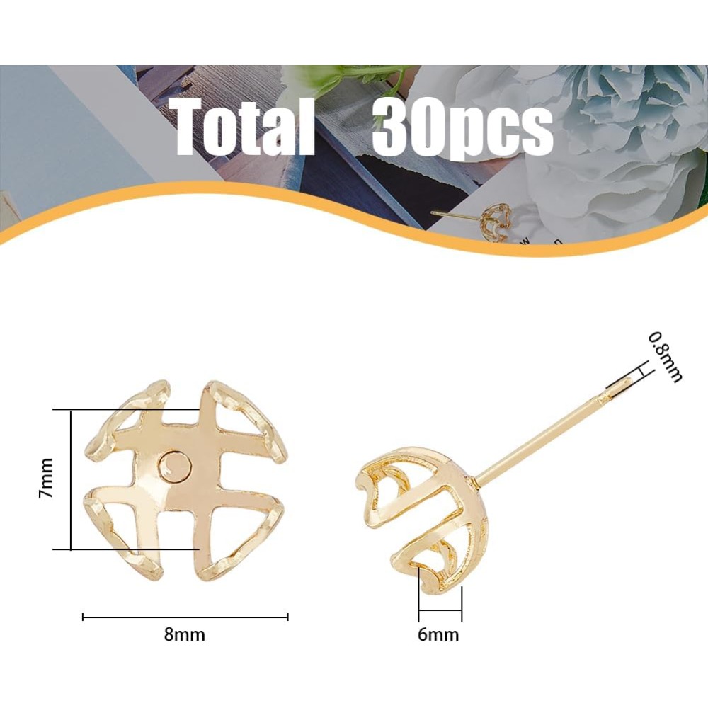 30개입 귀걸이 마운팅 4-하트 프롱 귀걸이 세팅 진주 - Pearl Earring Stud 리뷰 및 가격