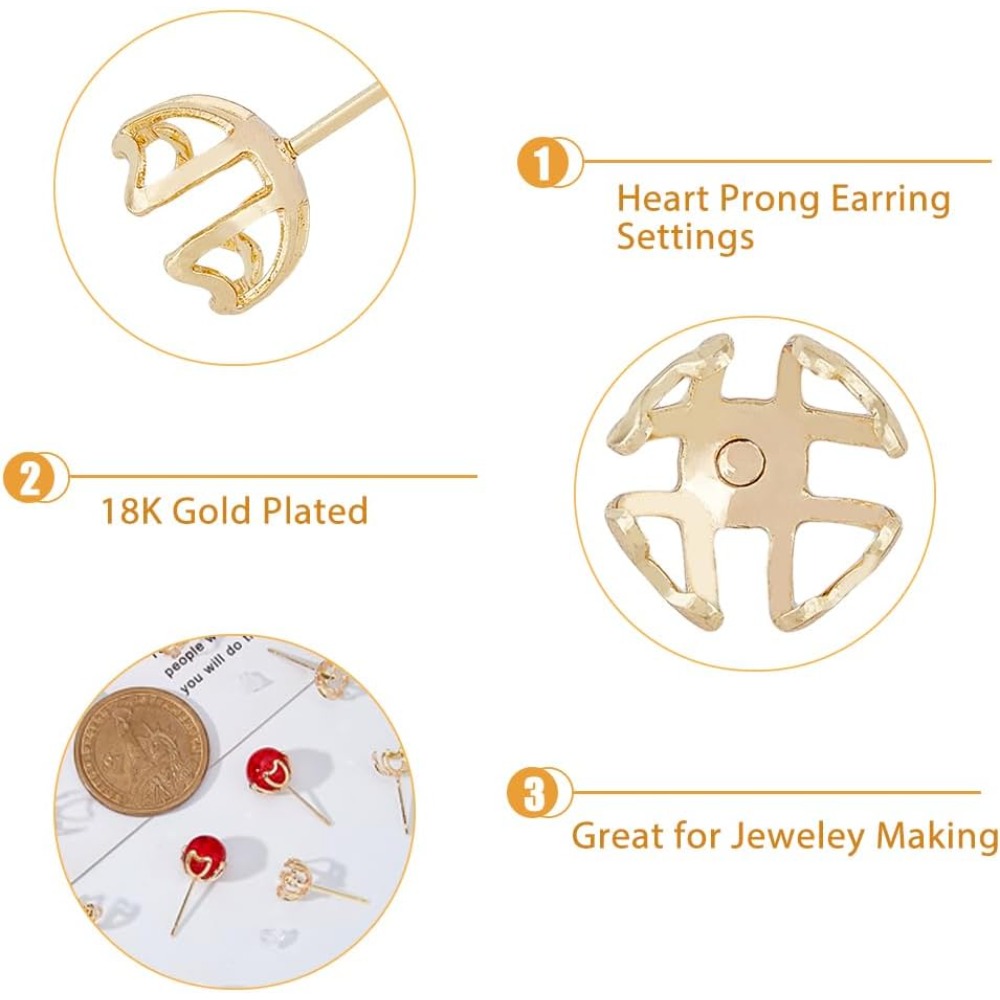 30개입 귀걸이 마운팅 4-하트 프롱 귀걸이 세팅 진주 - Pearl Earring Stud 리뷰 및 가격