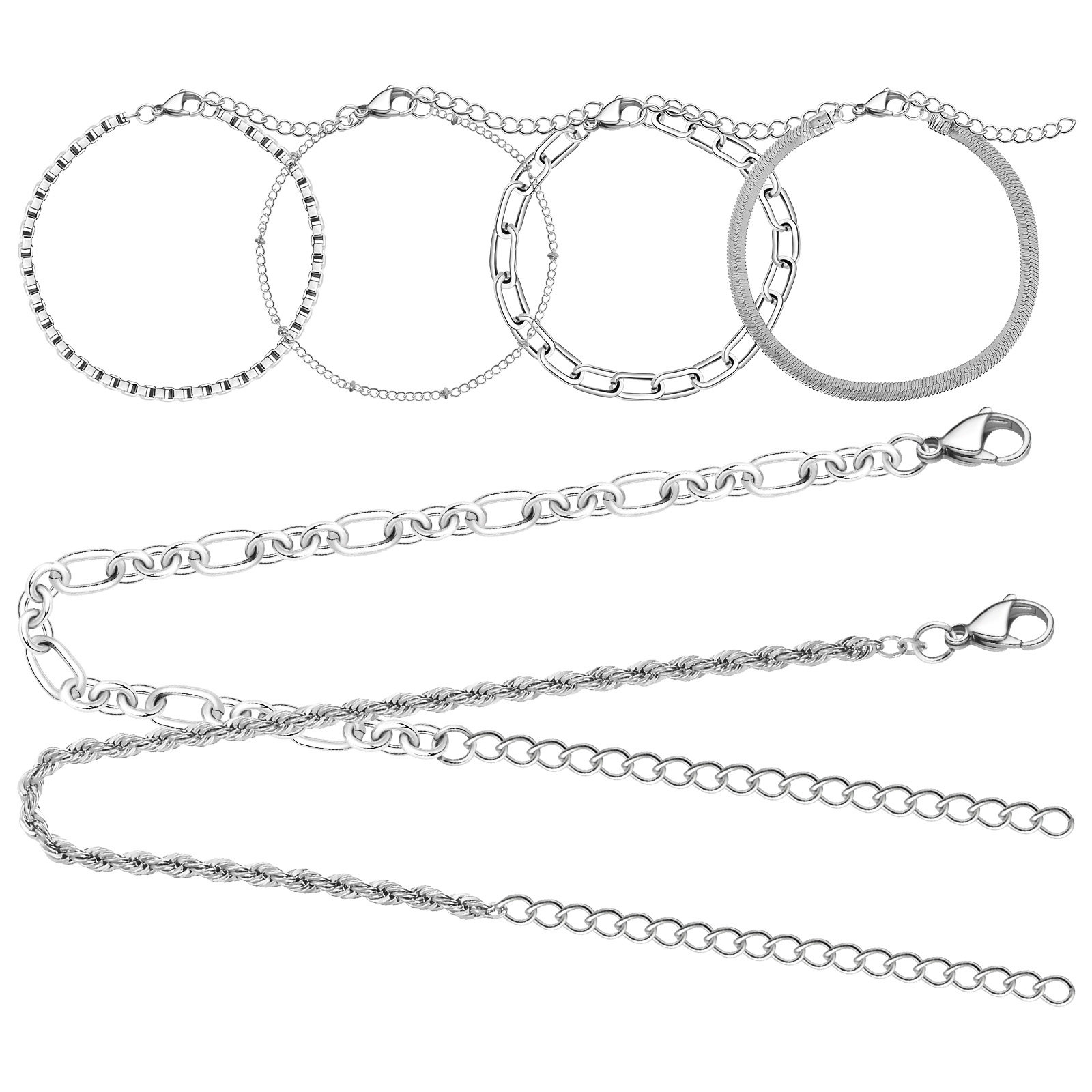 6개 세트 핸드 체인 미니멀리스트 레이어드 팔찌, 스태 - Formal Wear Jewelry For Women 리뷰 및 가격