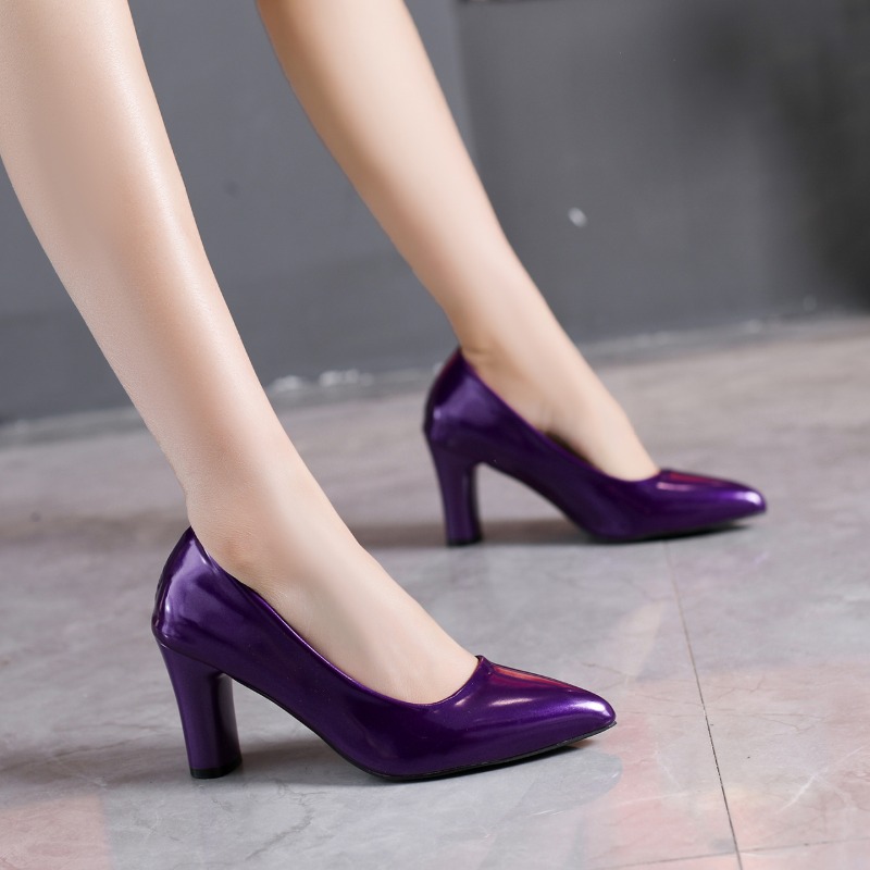 플러스 사이즈 에나멜 가죽 펌프스 블록 힐 뾰족코 싱글 - Pump Heel Block 리뷰 및 가격