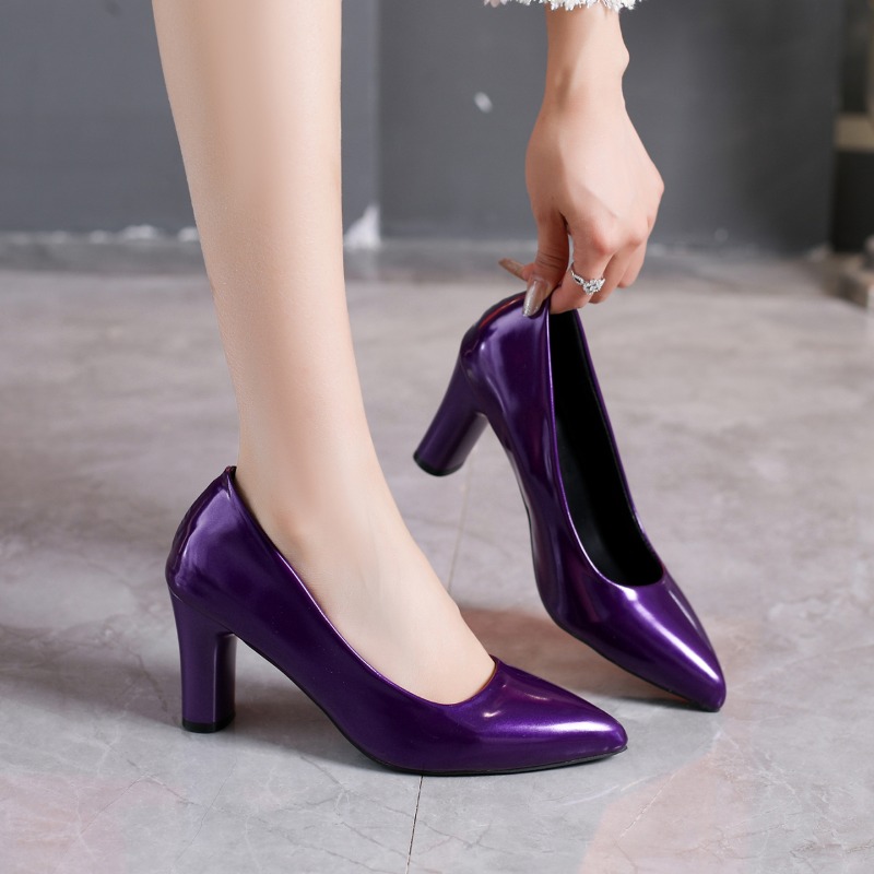플러스 사이즈 에나멜 가죽 펌프스 블록 힐 뾰족코 싱글 - Pump Heel Block 리뷰 및 가격