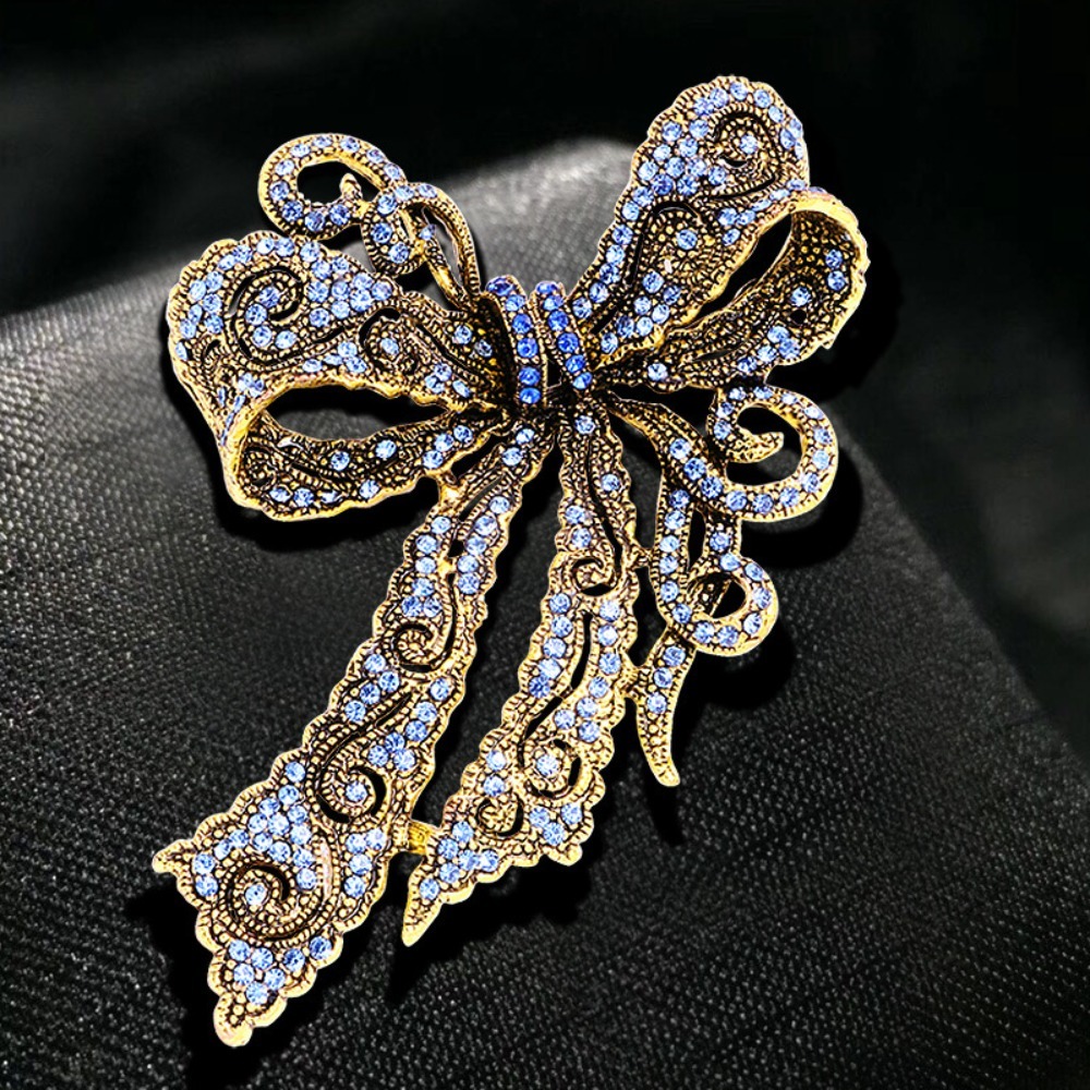 빈티지 활 모양 브로치, 여성을 위한 우아한 라인스톤  - Formal Wear Jewelry For Women 리뷰 및 가격