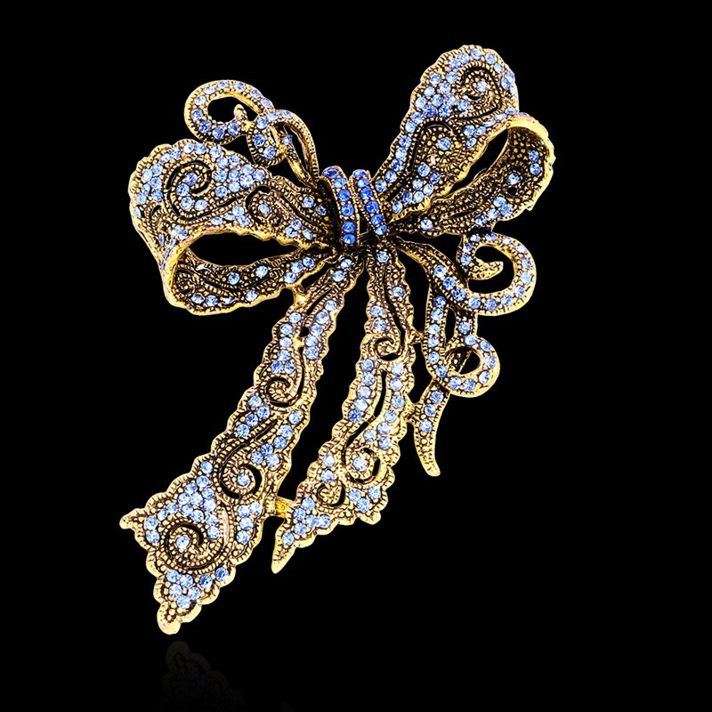 빈티지 활 모양 브로치, 여성을 위한 우아한 라인스톤  - Formal Wear Jewelry For Women 리뷰 및 가격