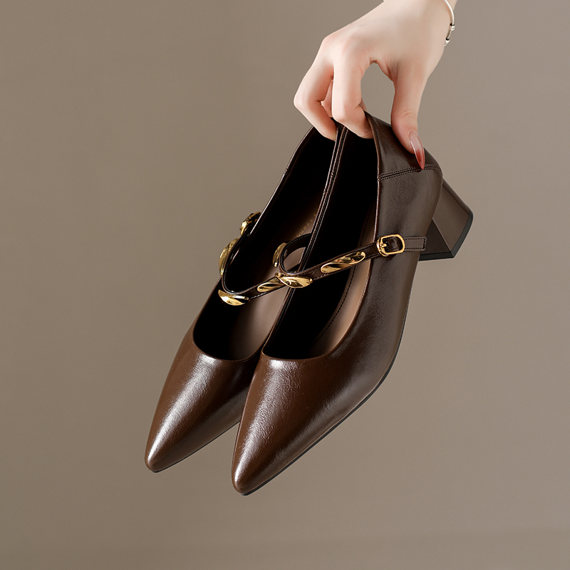 새로운 스타일 패션 여성용 뾰족코 메리 제인 단화 여성 - Pump Heel Block 리뷰 및 가격