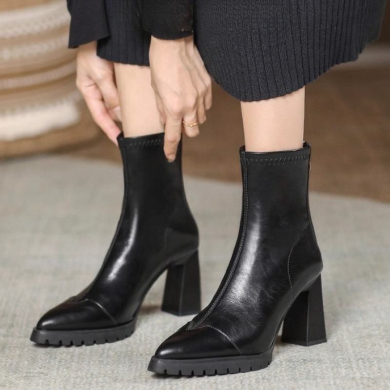 뾰족코 프렌치 타이트 부츠 스트레치 부츠 가을 겨울 신 - Pump Heel Block 리뷰 및 가격