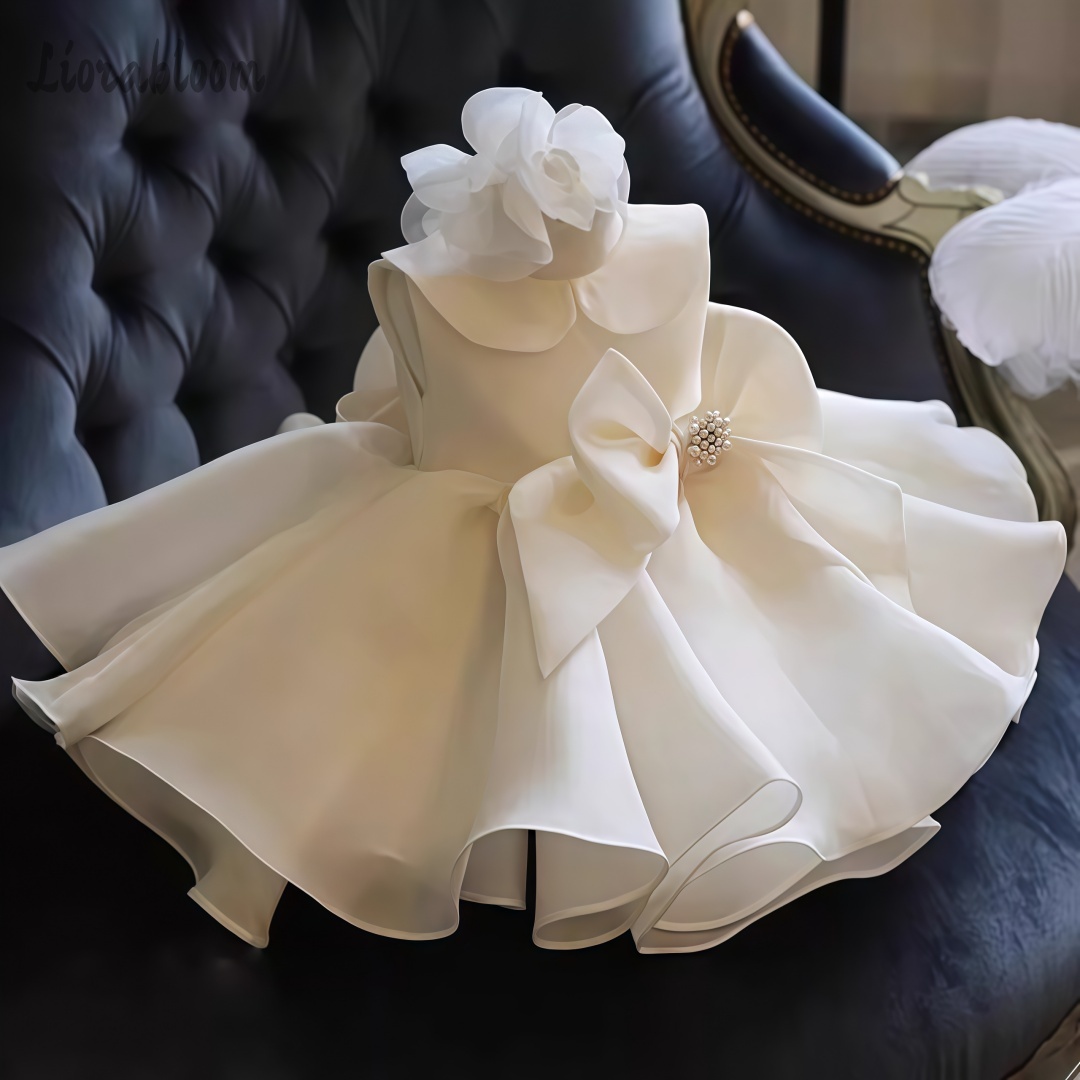화이트 진주 장식 드레스 웨딩 플라워 걸 드레스 화이트 - Formal Attire Woman 리뷰 및 가격