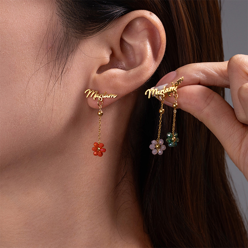 Auxauxme 사용자 정의 이름 귀걸이 스테인레스 스 - Pearl Earring Stud 리뷰 및 가격