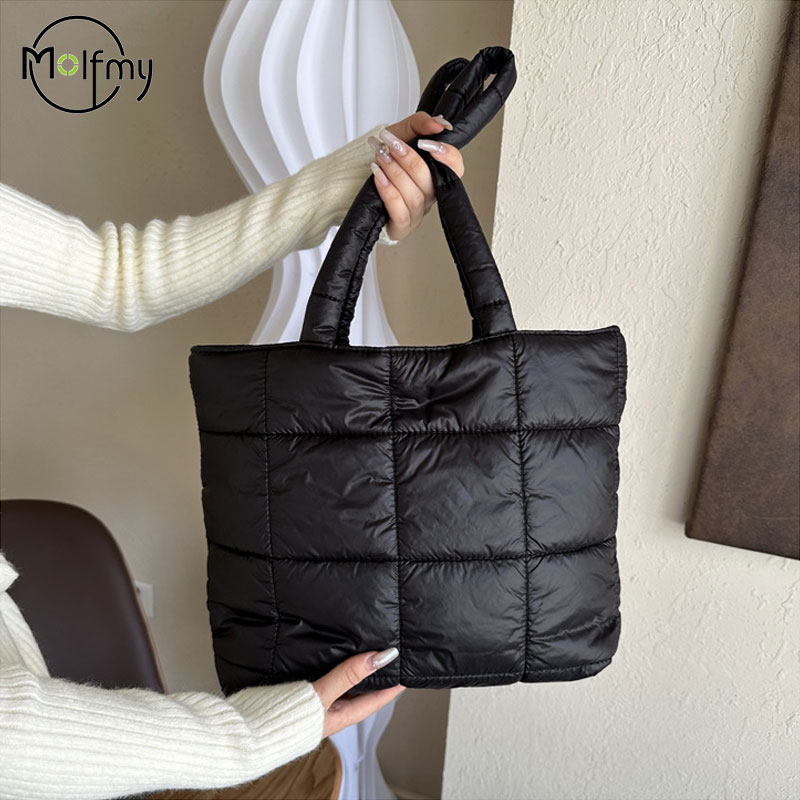 여성용 겨울 패딩 숄더 백 대용량 탑 핸들 백 겨울 퀼 - Shoulder Bag Structured 리뷰 및 가격