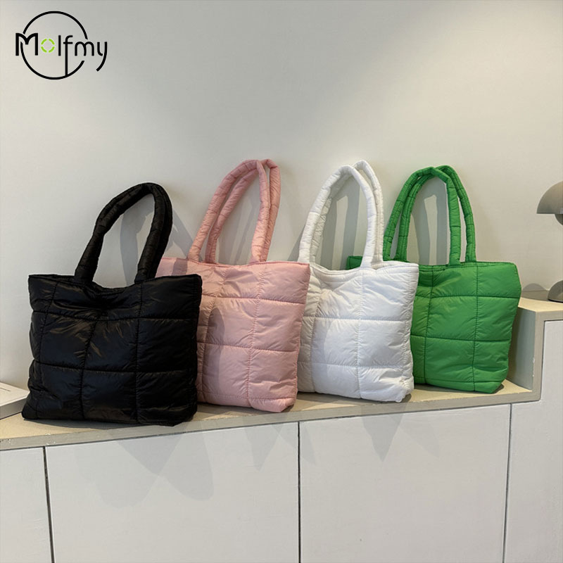 여성용 겨울 패딩 숄더 백 대용량 탑 핸들 백 겨울 퀼 - Shoulder Bag Structured 리뷰 및 가격