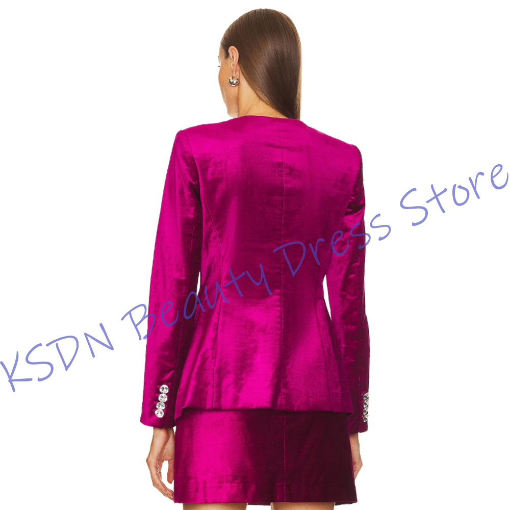 시크한 여성용 싱글 브레스티드 수트 핫핑크 새틴 투피스 - Women'S Formal Wear Pants Suit 리뷰 및 가격