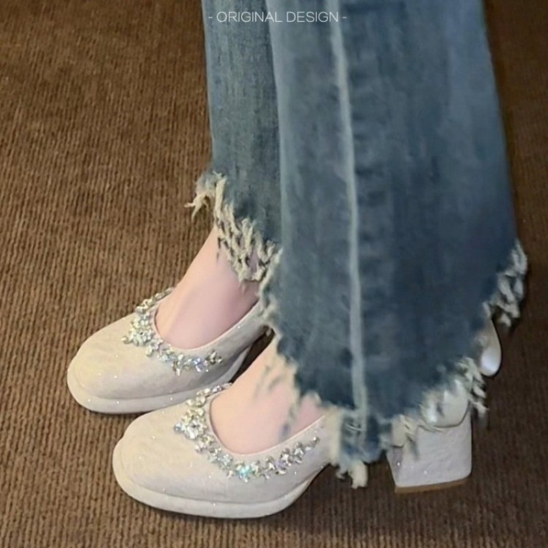 프렌치 메리 제인 블록 힐 펌프스 여성용 라운드 토 라 - Pump Heel Block 리뷰 및 가격