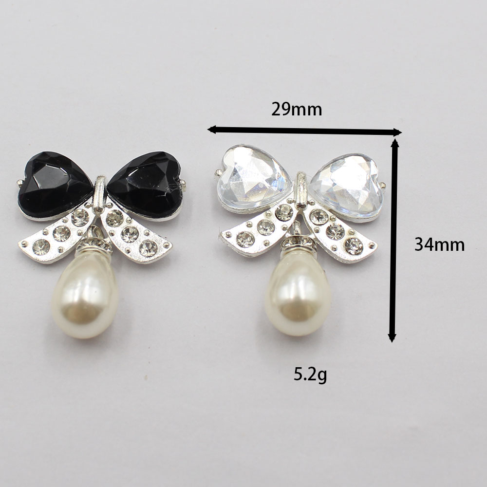 5개/세트 은합금 다이아몬드 장식 리본, 물방울 진주  - Pearl Earring Stud 리뷰 및 가격