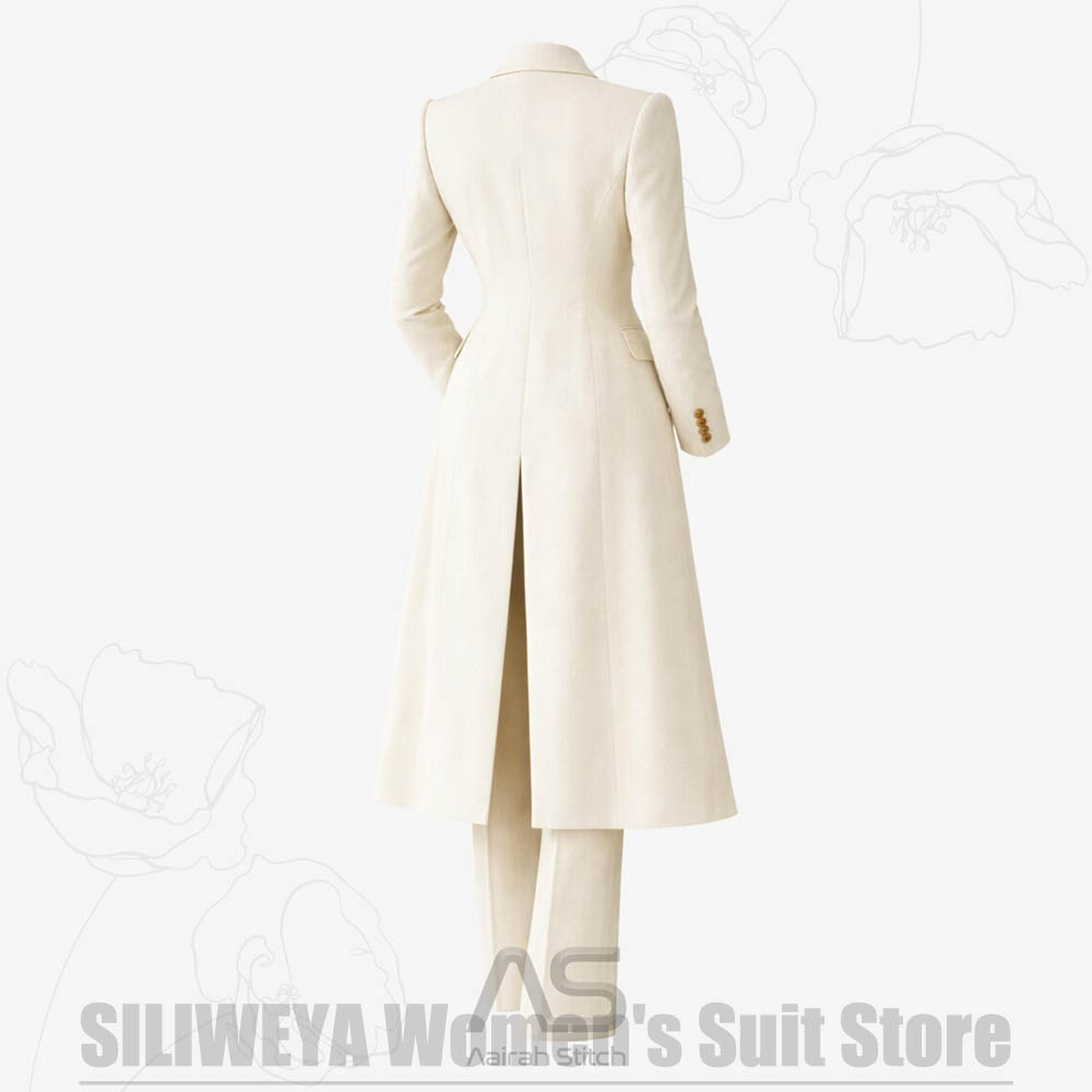 여성 정장 3피스 더블 브레스티드 롱 코트 베스트 팬츠 - Women Formal Wear Vest 리뷰 및 가격