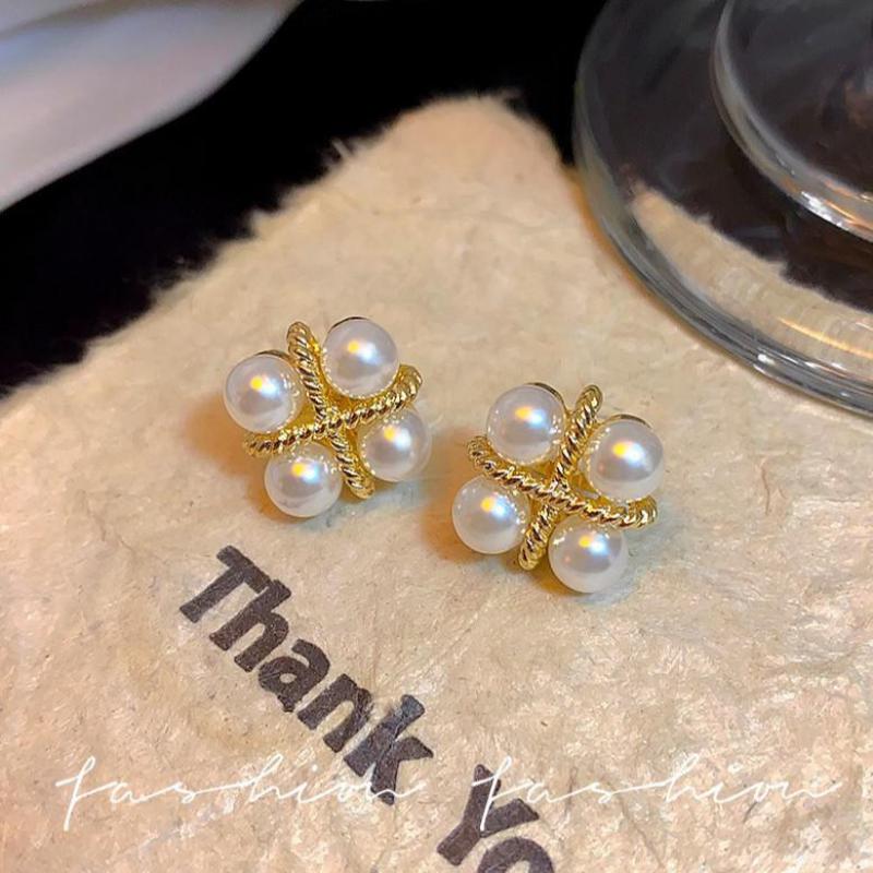 925 실버 니들 한국 패션 크로스 진주 귀걸이 여성용 - Pearl Earring Stud 리뷰 및 가격