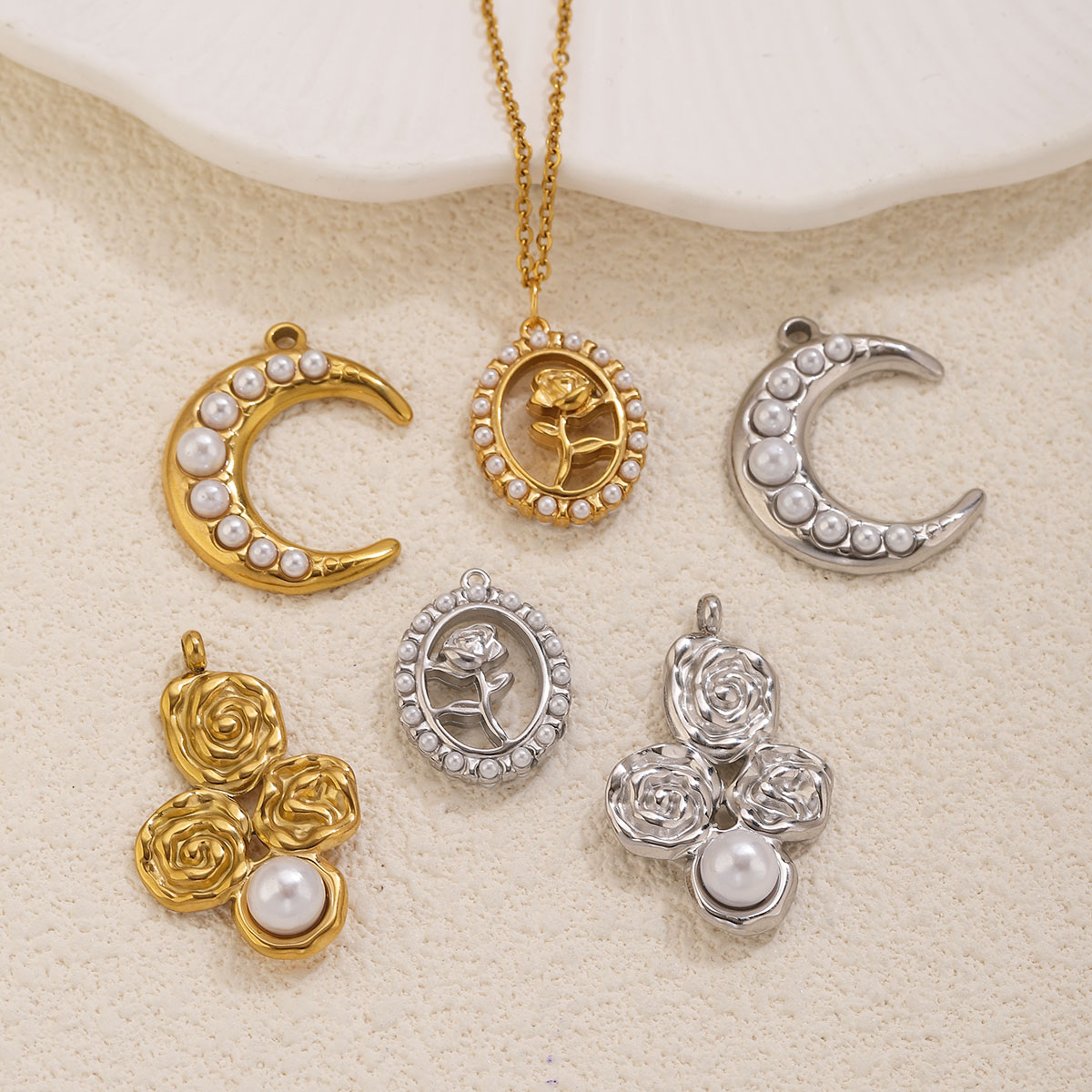 5개 스테인레스 스틸 18K 금도금 달꽃 진주 참 펜던 - Pearl Earring Stud 리뷰 및 가격