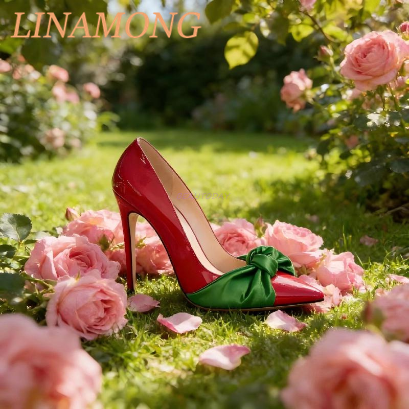 나비 매듭 컬러 블록 펌프스 패셔너블한 뾰족코 얕은 굽 - Pump Heel Block 리뷰 및 가격