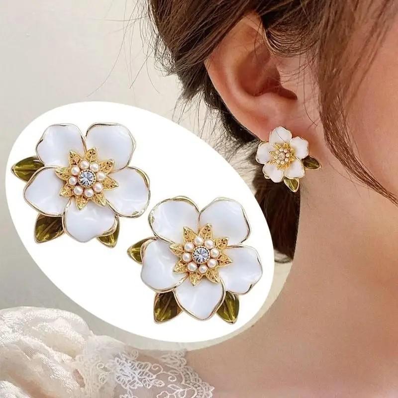 925 실버 바늘 빈티지 보라색 오일 드롭 꽃 귀걸이, - Pearl Earring Stud 리뷰 및 가격