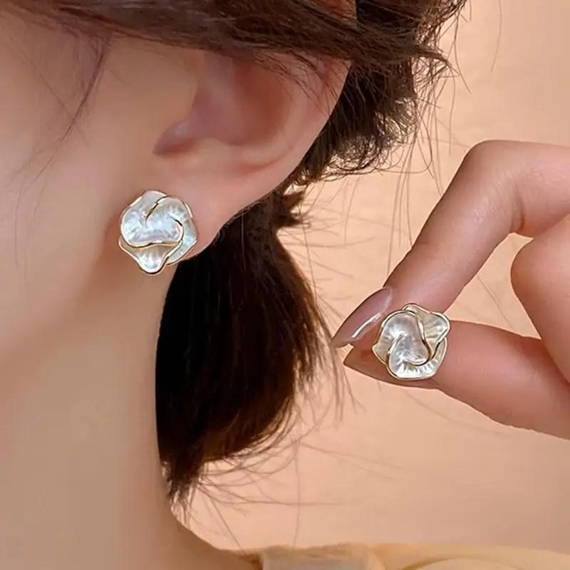 925 실버 바늘 빈티지 보라색 오일 드롭 꽃 귀걸이, - Pearl Earring Stud 리뷰 및 가격