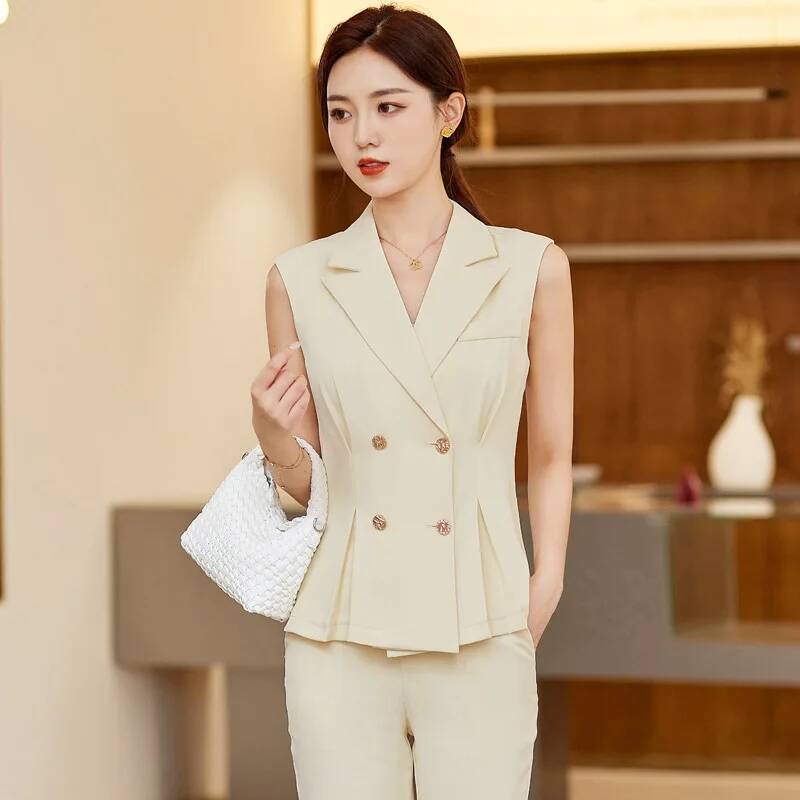 여성 우아한 팬츠슈트 2피스 세트 바지와 조끼 & 웨이 - Women Formal Wear Vest 리뷰 및 가격