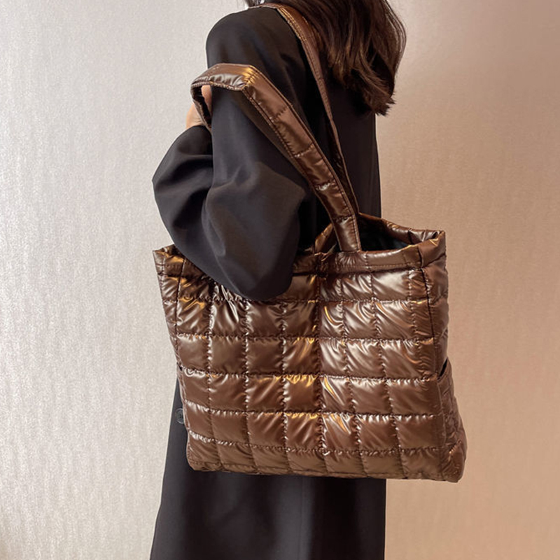 뜨거운 판매 겨울 공간 코튼 토트, 여성 대용량 패딩  - Shoulder Bag Structured 리뷰 및 가격