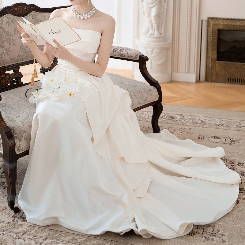 프랑스식 스트랩리스 신부 약혼 드레스, 여성 니치 라이 - Women'S Formal Wear To A Wedding 리뷰 및 가격
