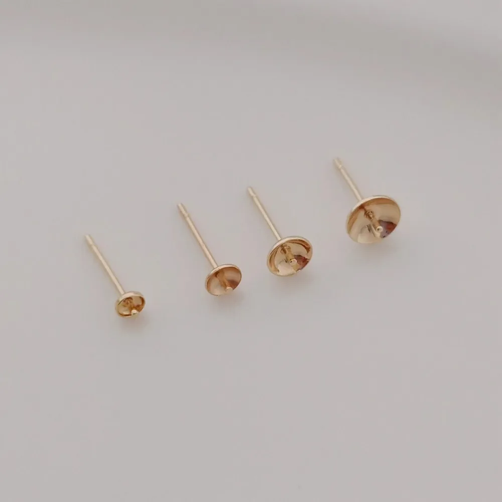 14K 금도금 비즈 액세서리, 반구멍 부착형 귀걸이,  - Pearl Earring Stud 리뷰 및 가격