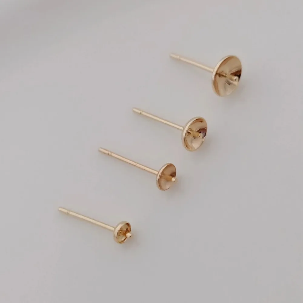14K 금도금 비즈 액세서리, 반구멍 부착형 귀걸이,  - Pearl Earring Stud 리뷰 및 가격