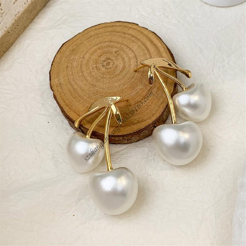 체리 꽃송이 진주 귀 보석 체리 진주 드롭 귀걸이 매일 - Formal Wear Jewelry For Women 리뷰 및 가격