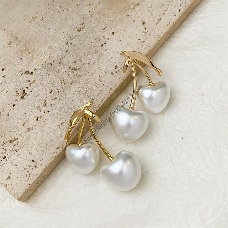 체리 꽃송이 진주 귀 보석 체리 진주 드롭 귀걸이 매일 - Formal Wear Jewelry For Women 리뷰 및 가격